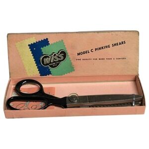 Vintage Wiss Pinking Shears Model CB7 Newark NJ USA Original Box Sewing Tool‎
